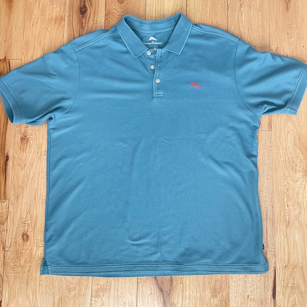 Tommy Bahama men’s teal polo size XL Pima cotton